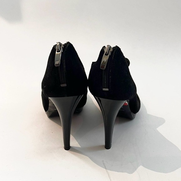 Black open toe ankle booties - Picture 3 of 3